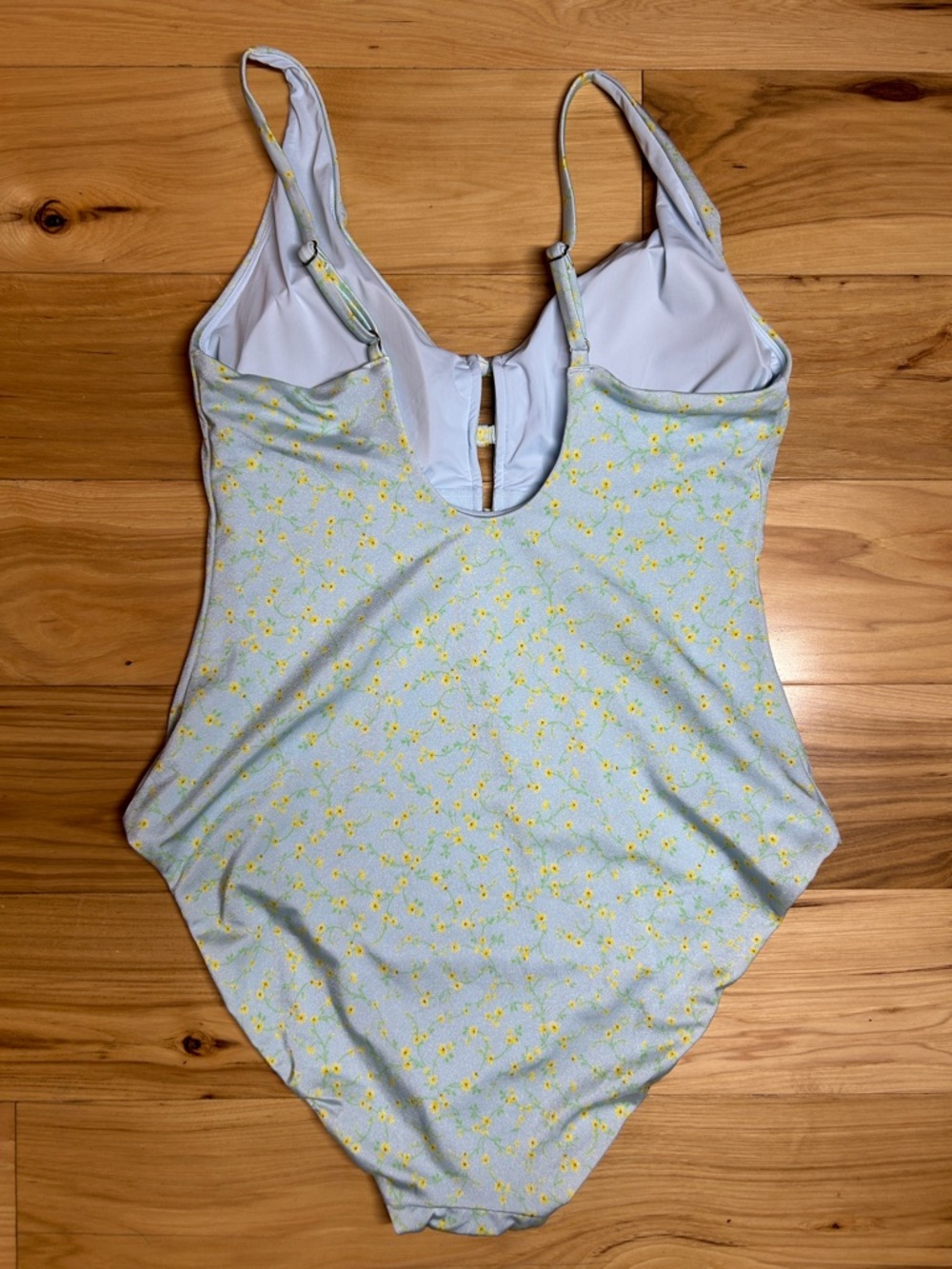 NWT Andie Light Blue Yellow Daisy One-Piece Swimsuit | Size Large - Picture 5 of 9